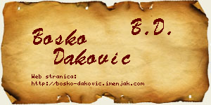 Boško Daković vizit kartica